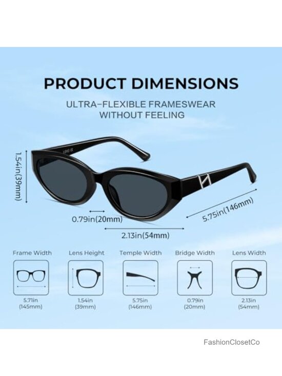 Retro Oval Acetate Cat Eye Sunglasses for Women UV400 Protection main image 6